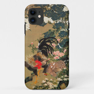 6. 紫陽花双鶏図, 若冲 Hydrangea and Rooster, Jakuchū iPhone 11 Case