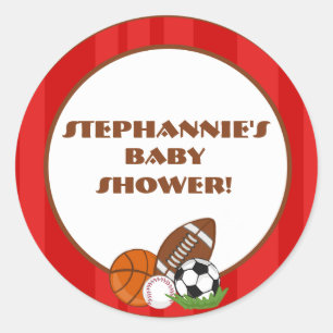 6 - 3"  Favor Stickers All-Star Red