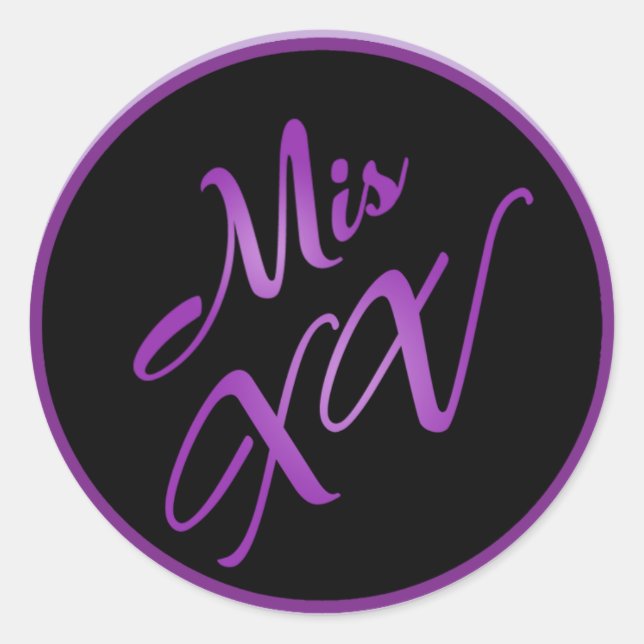 6 - 3"  Favor Stickers Mis XV Purple Morado (Front)