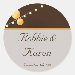 6 - 3" Favor Stickers Modern Paper Lanterns on Bro