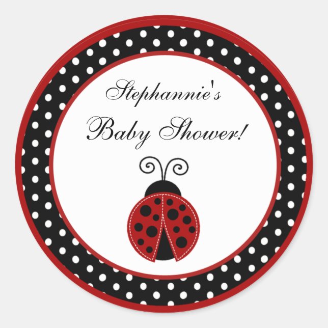 6 - 3"  Favor Stickers Red Ladybug (Front)