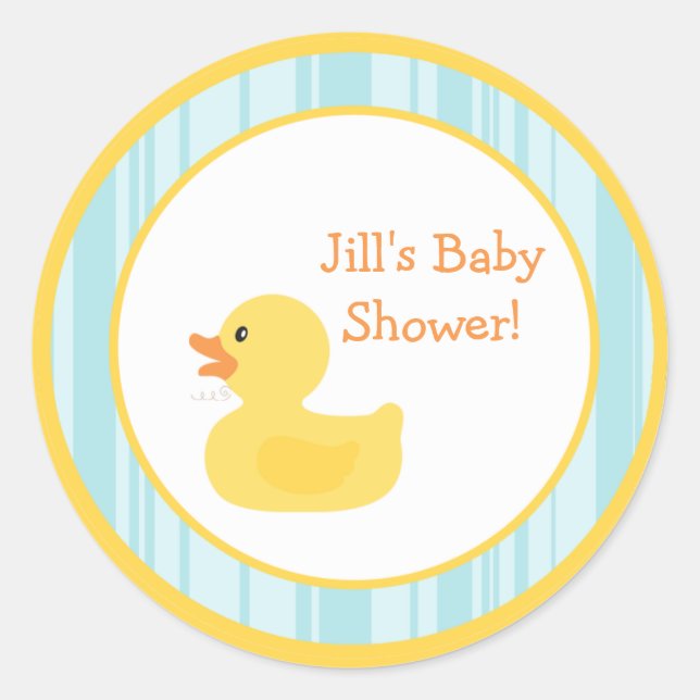 6 - 3"  Favor Stickers Rubber Ducky Bubbles (Front)