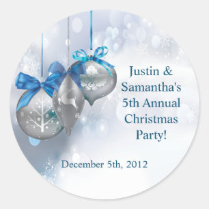 6 - 3" Favor Stickers Winter Snowflake Ornaments S