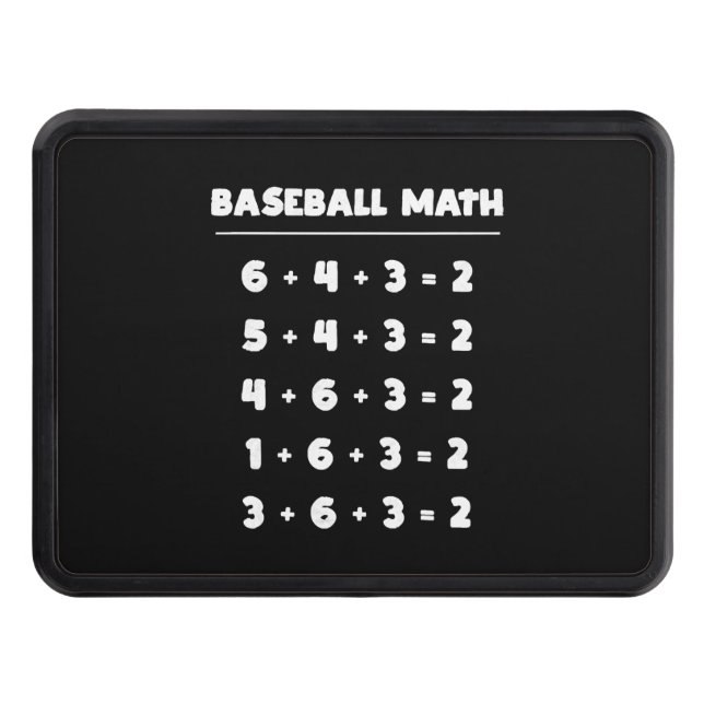 6 4 3 2 Baseball Math Cute Playing Softball Game Hitch Cover (Front)