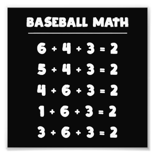 6 4 3 2 Baseball Math Cute Playing Softball Game Photo Print
