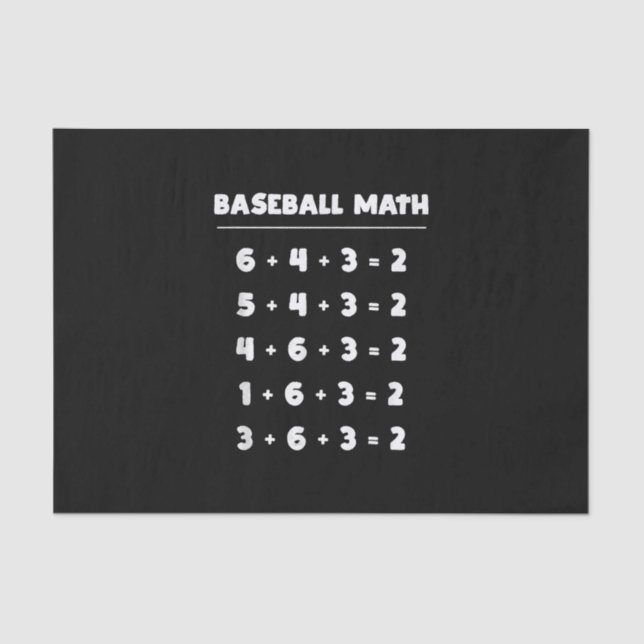 6 4 3 2 Baseball Math - Cute Playing Softball Game Tissue Paper (Front)