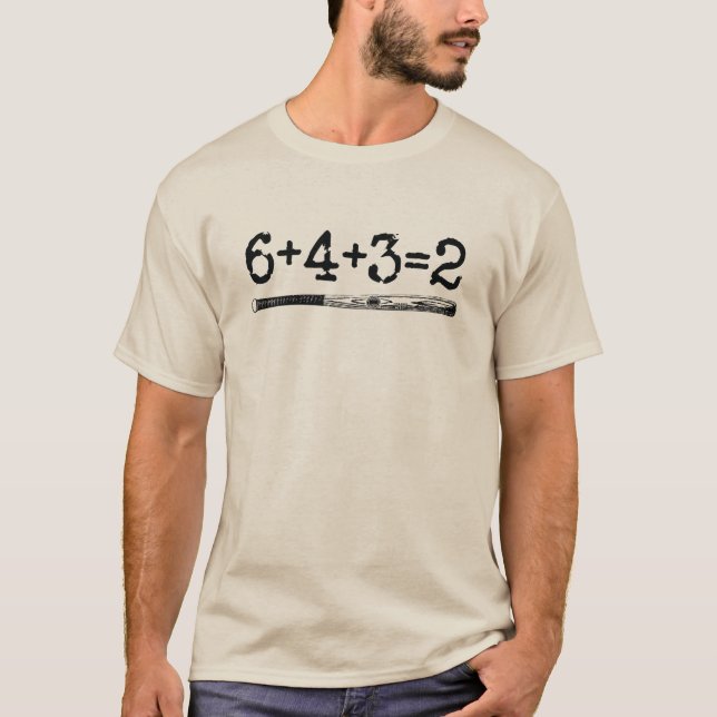 Funny Baseball Shirts For Men Coach 6+4+3=2' Men's T-Shirt