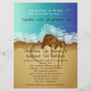6.5 x 8.75" Beach Wedding Invitation