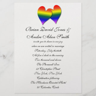 6.5x9 Gay Wedding Rainbow LGBT Pride Ice Metallic Invitation