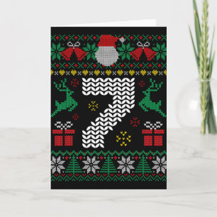 6 7 67 Meme Six Seven Funny Christmas Ugly Couple  Card