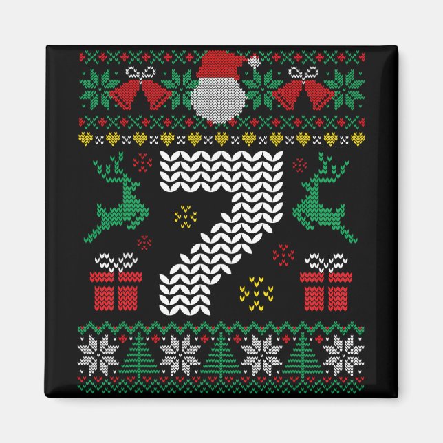 6 7 67 Meme Six Seven Funny Christmas Ugly Couple  Magnet (Front)