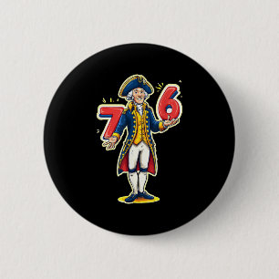 6-7 7-6 Funny George Washington Six Seven Meme Button