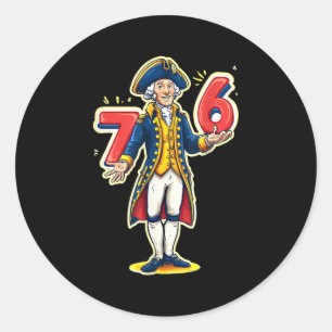 6-7 7-6 Funny George Washington Six Seven Meme Classic Round Sticker