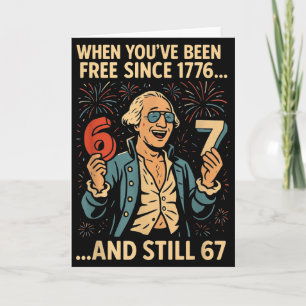 6-7 7-6 George Washington Meme Funny 67 Design Card