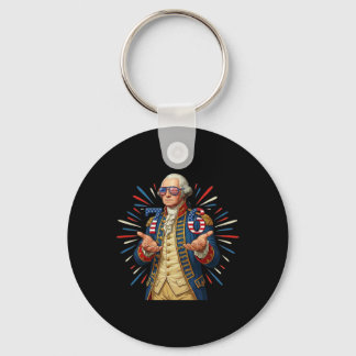 6-7 7-6 George Washington Seven Six Funny 4th Of J Keychain
