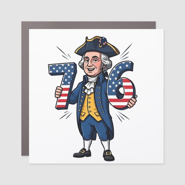 6-7 7-6 George Washington Six Seven Meme 67 Trend Car Magnet (Front)