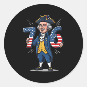 6-7 7-6 George Washington Six Seven Meme Gen Alpha Classic Round Sticker