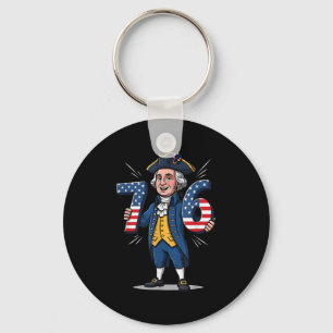 6-7 7-6 George Washington Six Seven Meme Gen Alpha Keychain