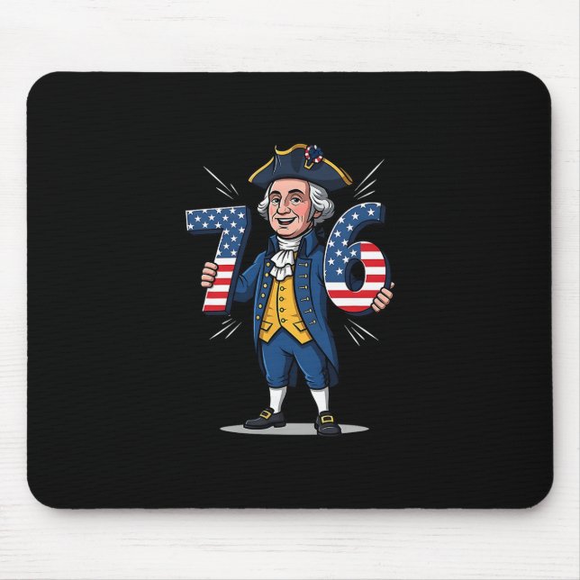 6-7 7-6 George Washington Six Seven Meme Gen Alpha Mouse Pad (Front)