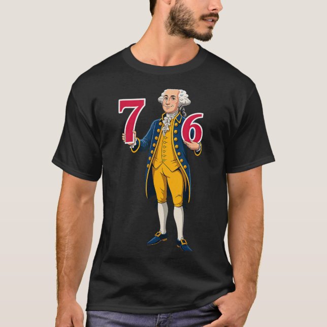 6 7 7 6 George Washington Six Seven  T-Shirt (Front)