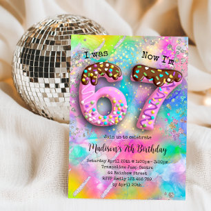 6-7  7th Birthday Girls Party Invitation