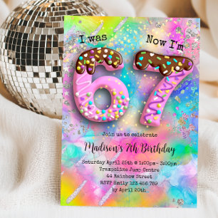 6-7  7th Birthday Girls Party Invitation