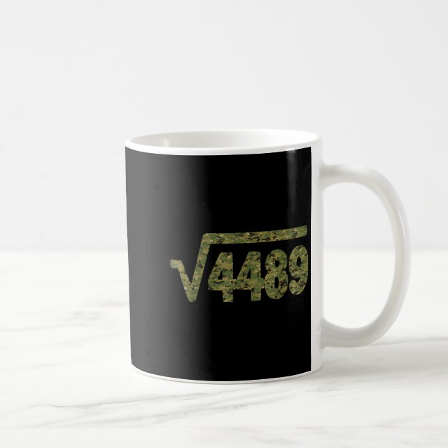 6 7 Army Pattern Meme Square Root 4489 Slang Math  Coffee Mug (Right)