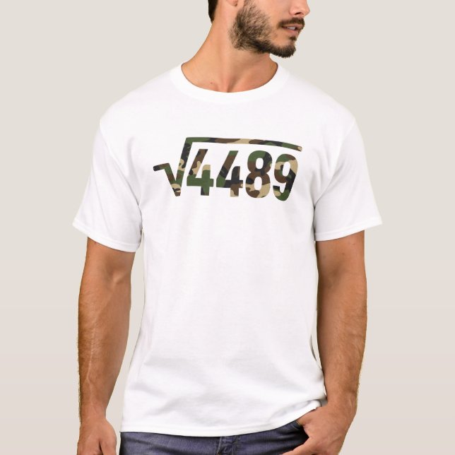6 7 Army Pattern Meme Square Root 4489 Slang Math  T-Shirt (Front)