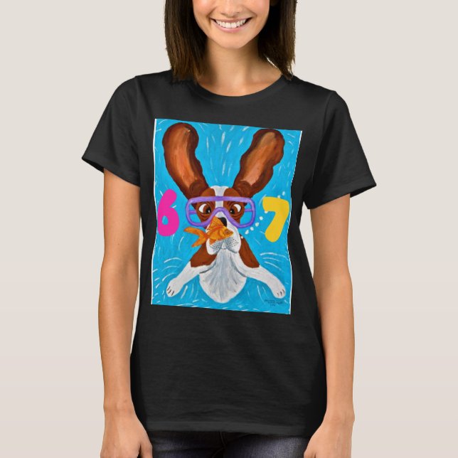 6 7 Basset Hound Underwater with fish shirt (Front)