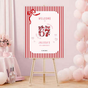 6 7 Birthday for Girls, 7th Birthday Welcome Sign
