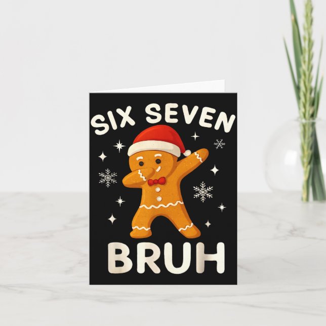 6 7 Bruh Christmas Gingerbread 67 Brainrot Boys Fu Card (Front)