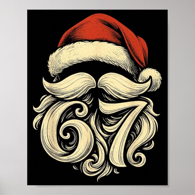 6 7 Christmas 67 Santa Six Seven Christmas Boys Te Poster (Front)