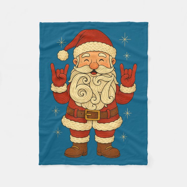 6 7 Christmas 67 Santa Six Seven Funny Meme Boys T Fleece Blanket (Front)