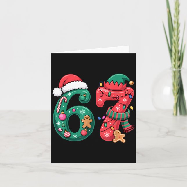 6 7 Christmas Duo Meme Outfit For Funny Holiday Hu Card (Front)