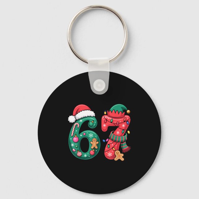 6 7 Christmas Duo Meme Outfit For Funny Holiday Hu Keychain (Front)