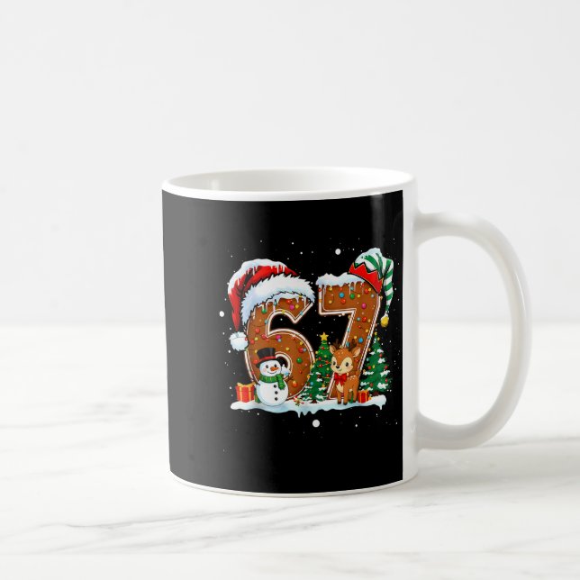 6-7 Christmas Gingerbread Funny Snowman Reindeer 6 Coffee Mug (Right)