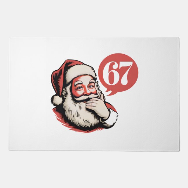 6 7 Christmas Six Seven Brainrot Santa Claus Doormat (Front)