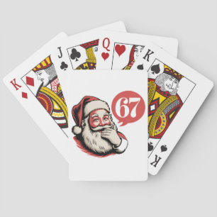6 7 Christmas Six Seven Brainrot Santa Claus Poker Cards