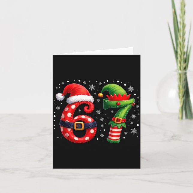 6-7 Christmas Squad Funny 67 Six Seven Meme Xmas 6 Card (Front)