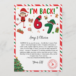 6 7 elf arrival letter - funny elf letter - 67  invitation