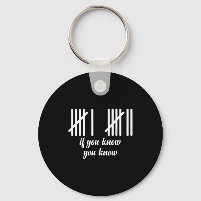 6 7 Funny If You Know You Know Tally Marks Six Sev Keychain (Front)