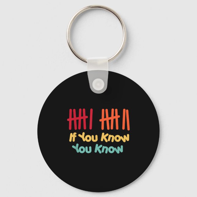6 7 Funny If You Know You Know Tally Marks Six Sev Keychain (Front)