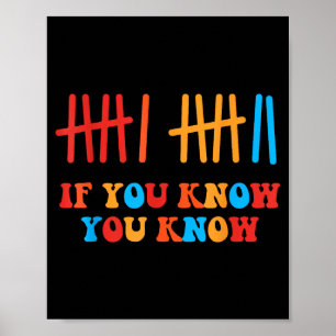 6 7 Funny If You Know You Know Tally Marks Six Sev Poster