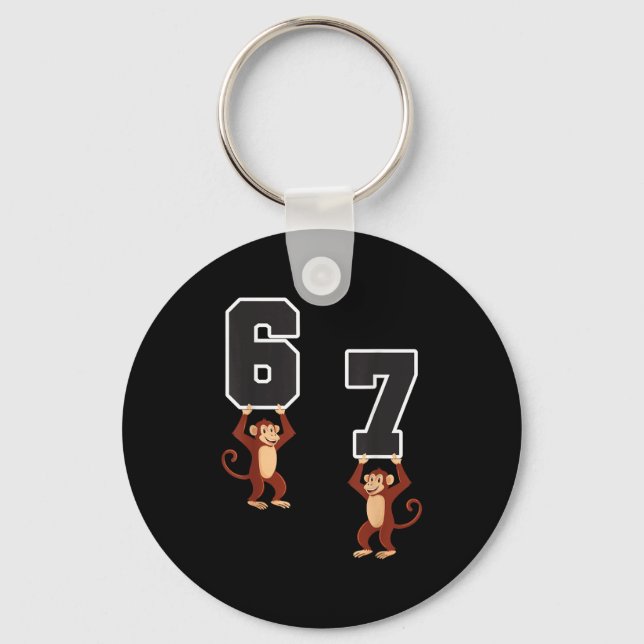 6 7 Funny Matching Teachers Halloween Costume Monk Keychain (Front)