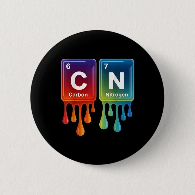 6 7 Funny Science Chemistry Teacher Periodic Table Button (Front)
