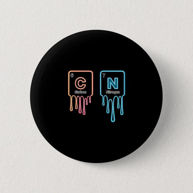 6 7 Funny Science Chemistry Teacher Periodic Table Button (Front)