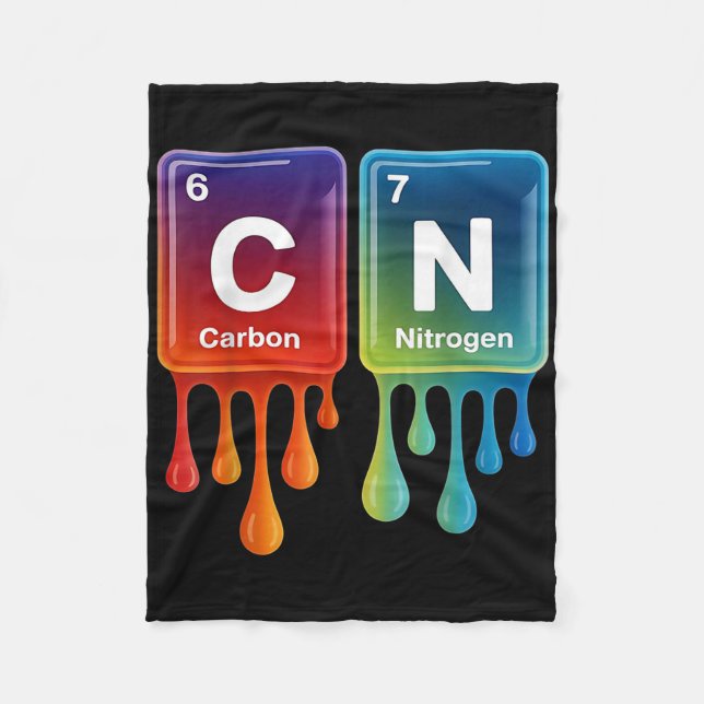6 7 Funny Science Chemistry Teacher Periodic Table Fleece Blanket (Front)