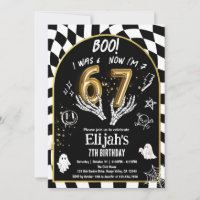 6 7 Halloween 7th Birthday Black Gold White