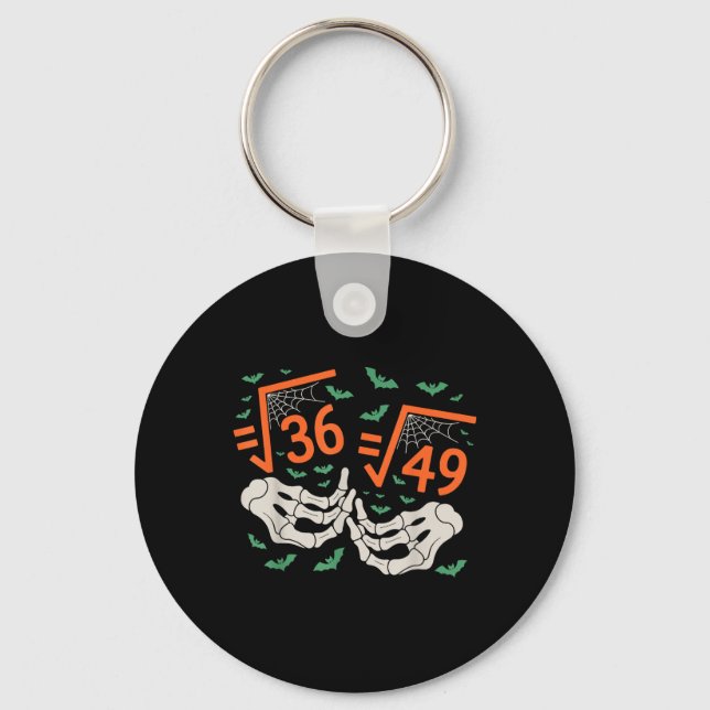 6 7 Halloween Math Square Root 67 Meme Gen Alpha S Keychain (Front)