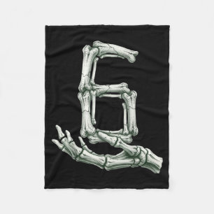 6 7 Halloween Skeleton Funny 67 Meme Gen Alpha Six Fleece Blanket